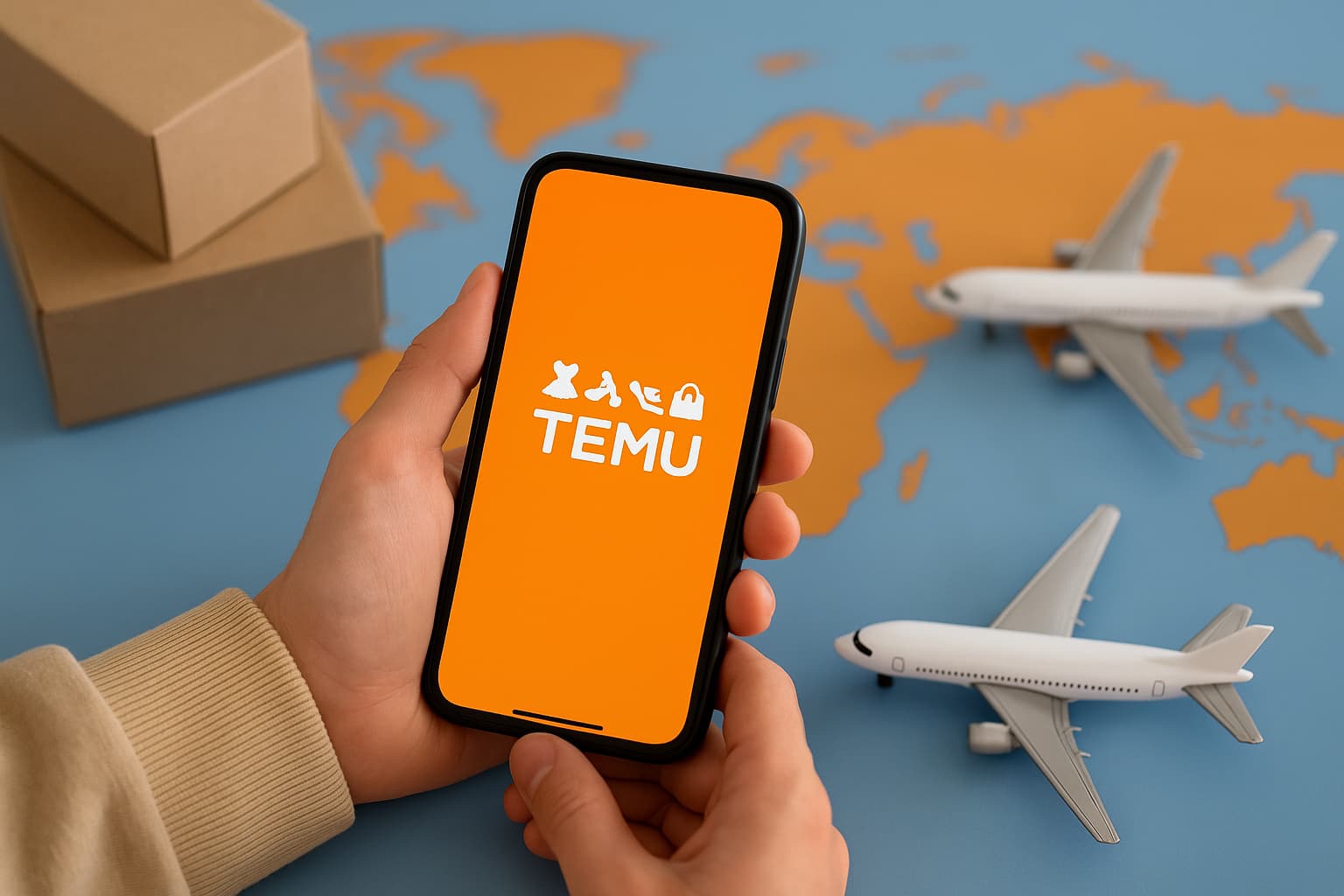 Temu internationale leveringsmuligheder i Temu-appen