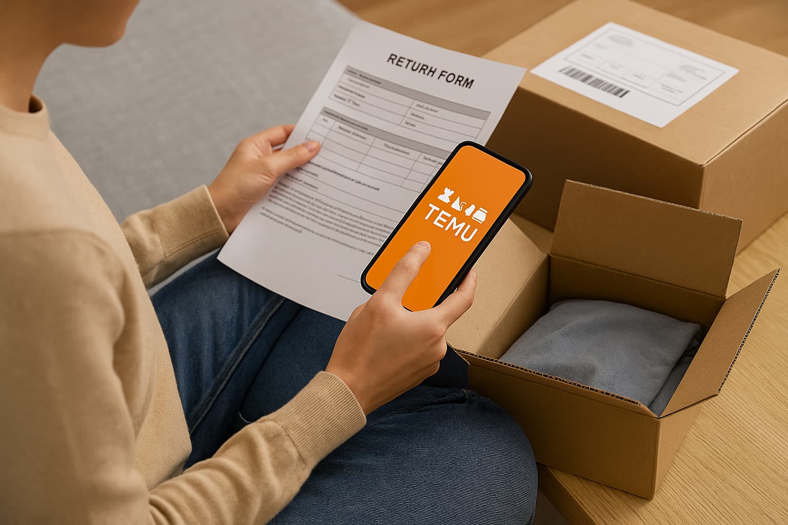 Temu returnering og refundering gjort nemt i appen