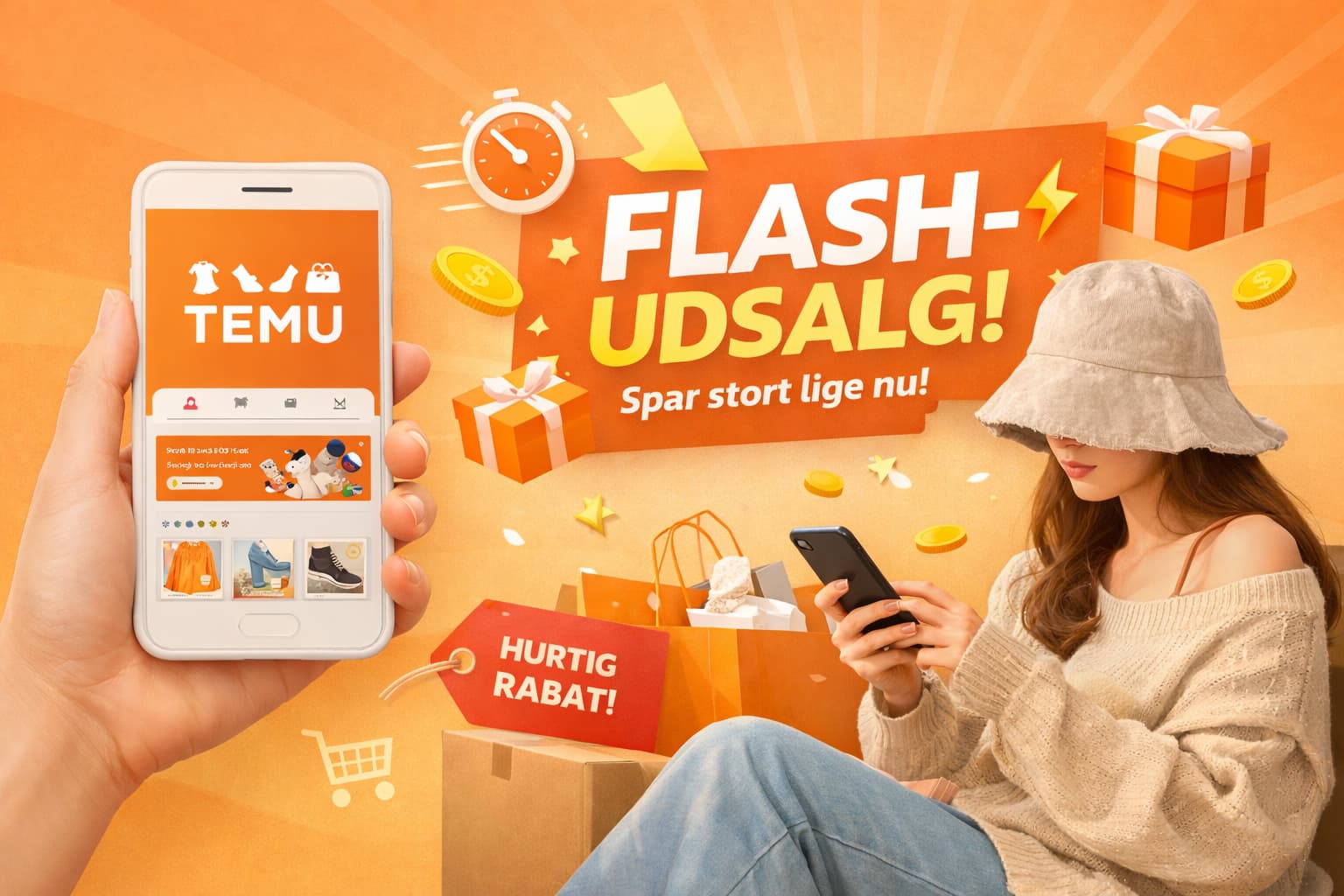 Temu flash-udsalg – få de bedste lynrabatter i Temu-appen