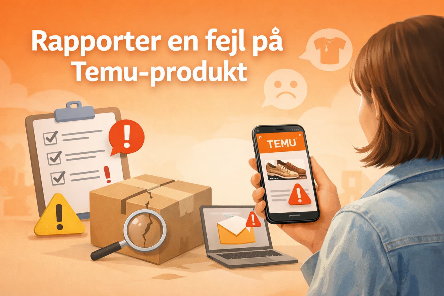 Rapporter en fejl på Temu-produkt i Temu-appen